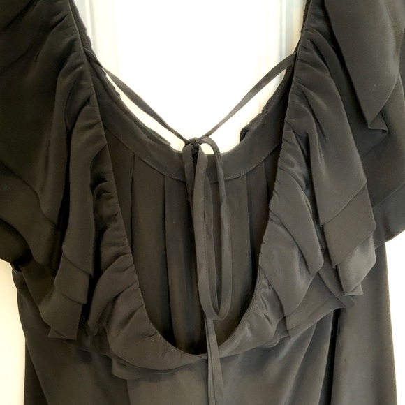 Club Monaco Tiered Ruffled Scoop Neck with Open Back String Tie Closure - Size S - Picture 3 of 8